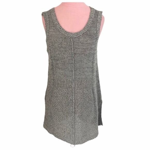 Anthropologie Sparrow Sleeveless Tunic Sweater, Grey Marled Size Medium EUC - Picture 2 of 8